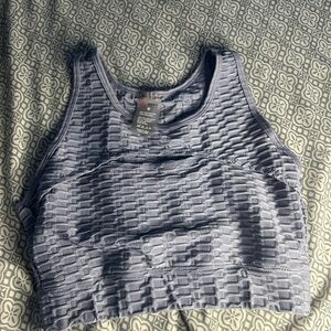 Women's Textured Blue Crop Top / sports bra